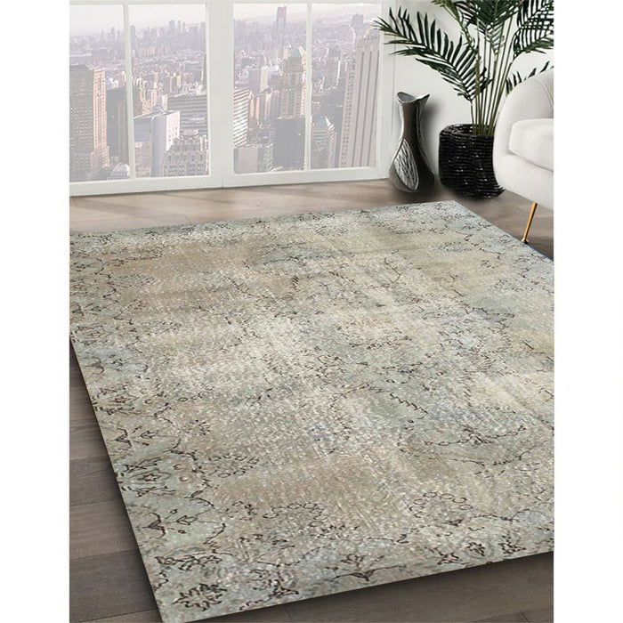 Contemporary Brown Modern Rug in Family Room, con1319