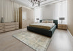 Contemporary Brown Modern Rug in a Bedroom, con1319