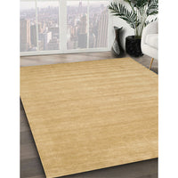 Contemporary Yellow Solid Rug, con131