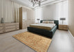 Machine Washable Contemporary Orange Rug in a Bedroom, wshcon1322