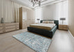 Contemporary Light Slate Gray Modern Rug in a Bedroom, con1323