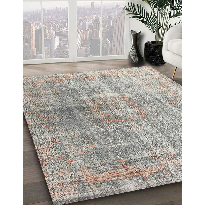 Machine Washable Contemporary Khaki Green Rug in a Family Room, wshcon1324