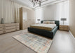 Machine Washable Contemporary Khaki Green Rug in a Bedroom, wshcon1324