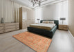 Contemporary Orange Modern Rug in a Bedroom, con1325