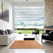 Square Contemporary Orange Modern Rug in a Living Room, con1325