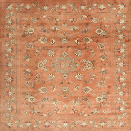 Square Contemporary Orange Modern Rug, con1325