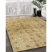 Contemporary Metallic Gold Modern Rug in Family Room, con1326