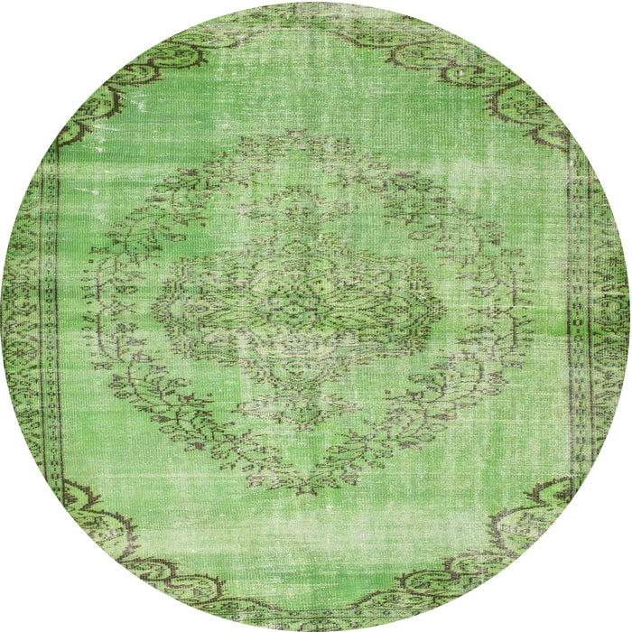 Sideview of Contemporary Yellow Green Modern Rug, con1327