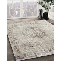 Contemporary Tan Brown Gold Modern Rug, con1329