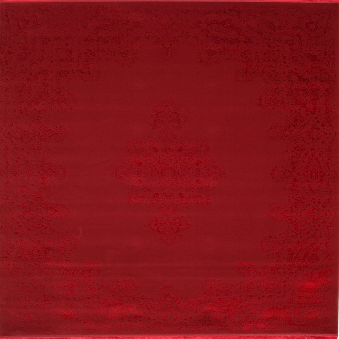 Square Contemporary Red Modern Rug, con132