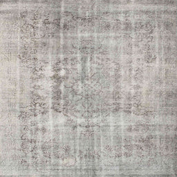 Square Contemporary Pale Silver Gray Modern Rug, con1330