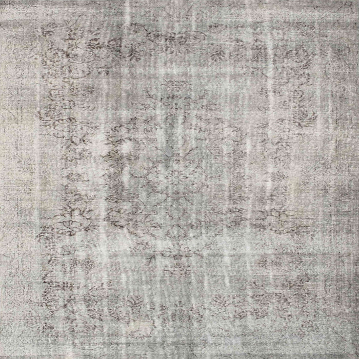 Square Contemporary Pale Silver Gray Modern Rug, con1330