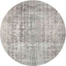 Sideview of Contemporary Pale Silver Gray Modern Rug, con1330