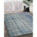 Contemporary Blue Gray Modern Rug in Family Room, con1332