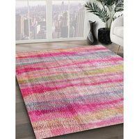 Contemporary Dark Pink Modern Rug, con1333