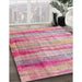 Machine Washable Contemporary Dark Pink Rug in a Family Room, wshcon1333