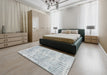 Contemporary Dark Gray Modern Rug in a Bedroom, con1339