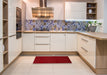 Contemporary Red Modern Rug in a Kitchen, con133