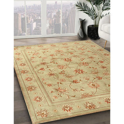 Contemporary Bronze Brown Modern Rug in Family Room, con1340