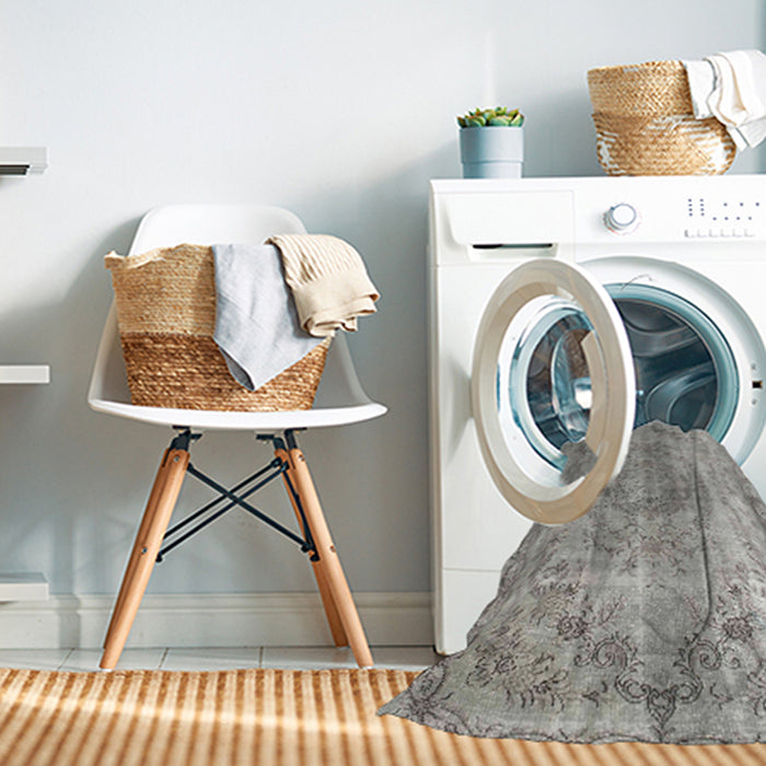 Machine Washable Contemporary Granite Gray Rug in a Washing Machine, wshcon1342
