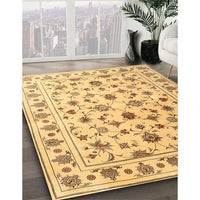 Contemporary Chrome Gold Yellow Persian Rug, con1344