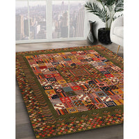 Contemporary Saffron Red Modern Rug, con1345