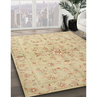 Contemporary Brown Gold Modern Rug, con1347