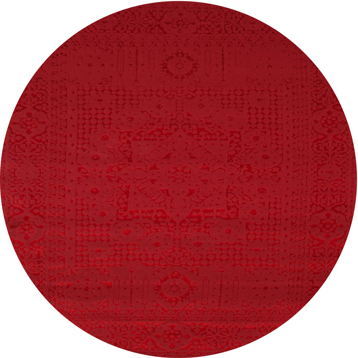 Square Machine Washable Contemporary Red Rug, wshcon134