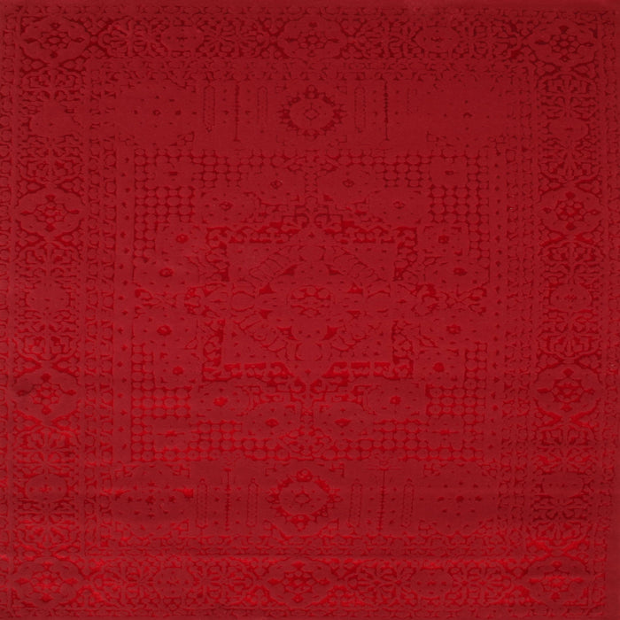 Sideview of Machine Washable Contemporary Red Rug, wshcon134
