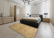 Machine Washable Contemporary Orange Rug in a Bedroom, wshcon1350