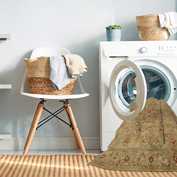 Machine Washable Contemporary Orange Rug in a Washing Machine, wshcon1350