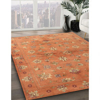 Contemporary Orange Modern Rug, con1351