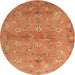 Sideview of Contemporary Orange Modern Rug, con1351