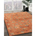 Contemporary Orange Modern Rug in Family Room, con1351