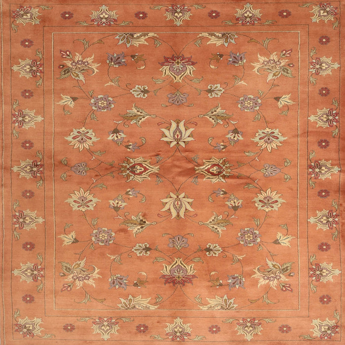 Square Contemporary Orange Modern Rug, con1351