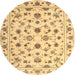 Square Machine Washable Contemporary Gold Rug, wshcon1352