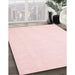 Machine Washable Contemporary Baby Pink Rug in a Family Room, wshcon1355