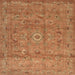 Square Contemporary Orange Modern Rug, con1356