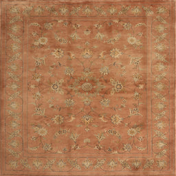 Square Contemporary Orange Modern Rug, con1359