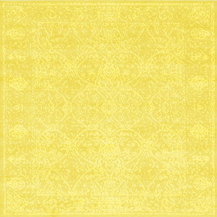 Square Contemporary Yellow Modern Rug, con135