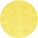 Square Machine Washable Contemporary Yellow Rug, wshcon135