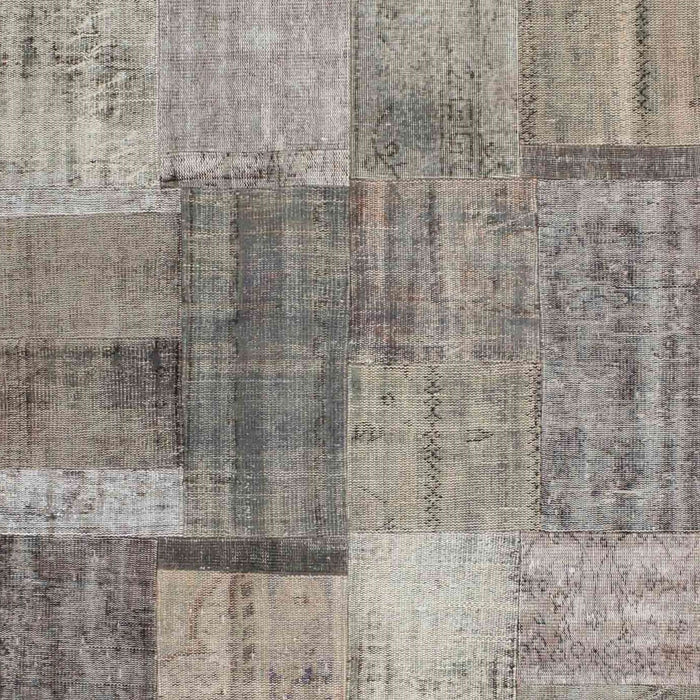 Contemporary Sandstone Brown Patchwork Rug, con1361