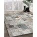 Machine Washable Contemporary Sage Green Rug in a Family Room, wshcon1362