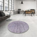 Round Machine Washable Contemporary French Lilac Purple Rug in a Office, wshcon1363