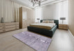 Contemporary French Lilac Purple Modern Rug in a Bedroom, con1363