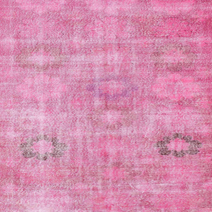 Square Contemporary Neon Hot Pink Persian Rug, con1364
