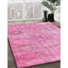 Machine Washable Contemporary Neon Hot Pink Rug in a Family Room, wshcon1364