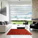 Square Machine Washable Contemporary Neon Red Rug in a Living Room, wshcon1365