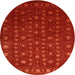 Sideview of Contemporary Neon Red Modern Rug, con1365