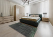 Contemporary Gray Persian Rug in a Bedroom, con1366